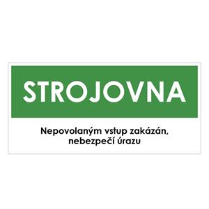 STROJOVNA, zelená, plast 1 mm 190x90 mm