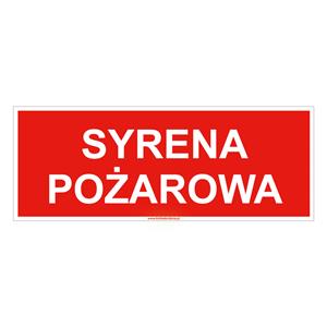 Syrena pożarowa - znak, płyta PVC 2 mm 210x80 mm