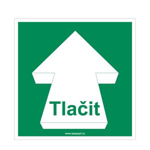 Tlačit - bezpečnostní tabulka, plast 2 mm 100x100 mm