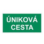 Úniková cesta - bezpečnostná tabuľka, plast 2 mm 400x200 mm