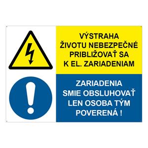 Výstraha-Zariadenia smie obsluhovať, kombinácia, plast 2mm s dierkami-297x210mm