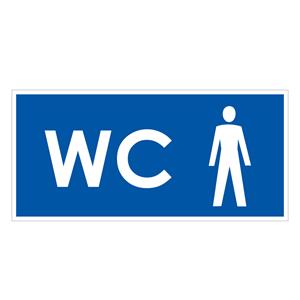 WC MUŽI, modrá, plast 2 mm 190x90 mm