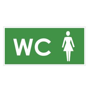 WC ŽENY, zelená, plast 1 mm 190x90 mm