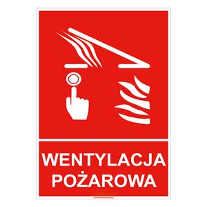 Wentylacja pożarowa - znak, naklejka 148x210 mm