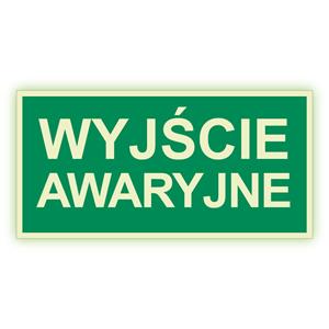 Wyjście awaryjne - fotoluminescencyjny znak, płyta PVC 2 mm 200x100 mm